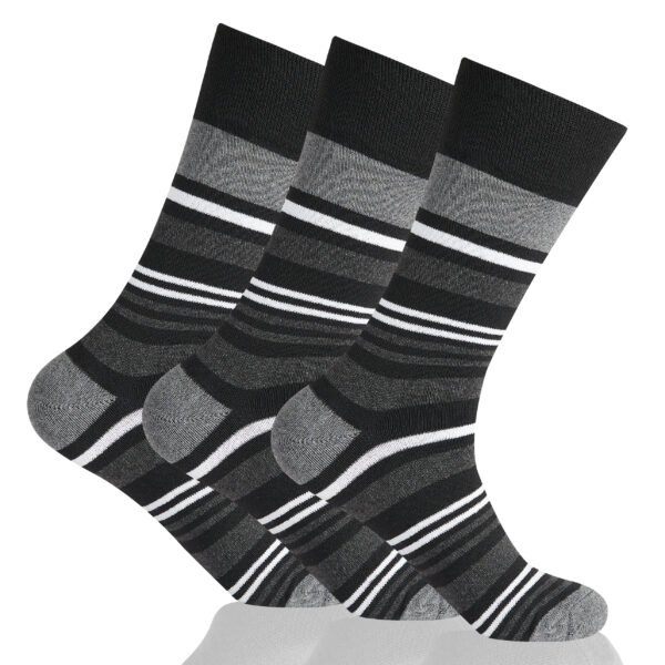 12 Pack Men's Striped Easy Grip Socks - Multi