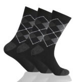 12 Pack Men’s Patterned Comfort Socks - Black/Grey
