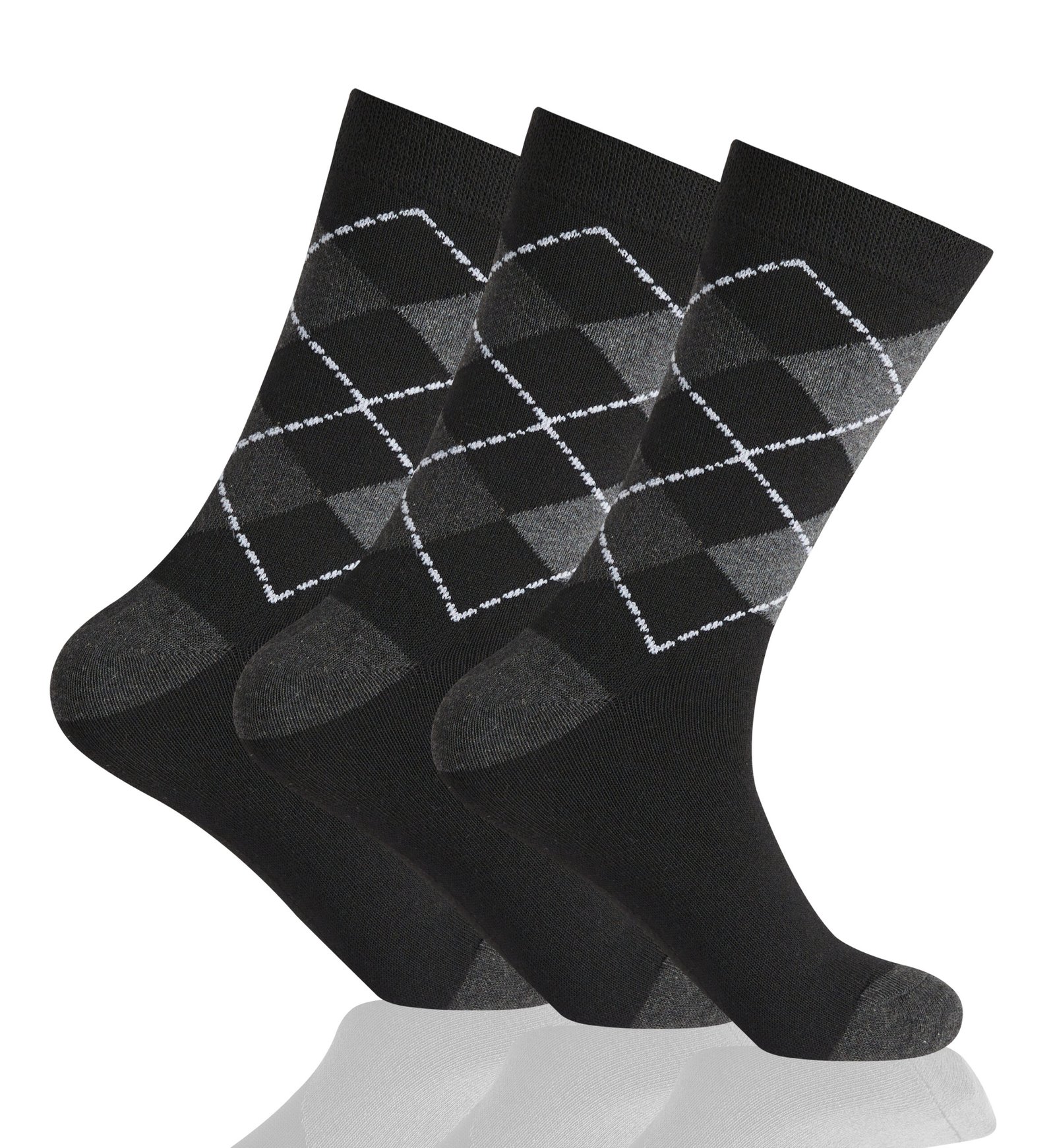 8 (1) 12 Pack Men’s Patterned Comfort Socks - Black/Grey