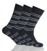 12 Pack Men's Loose Fit Striped Socks - Multi - Image 2