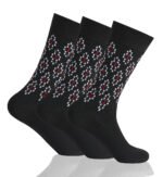 12 Pack Men’s Loose Fit Stripe Socks - Black