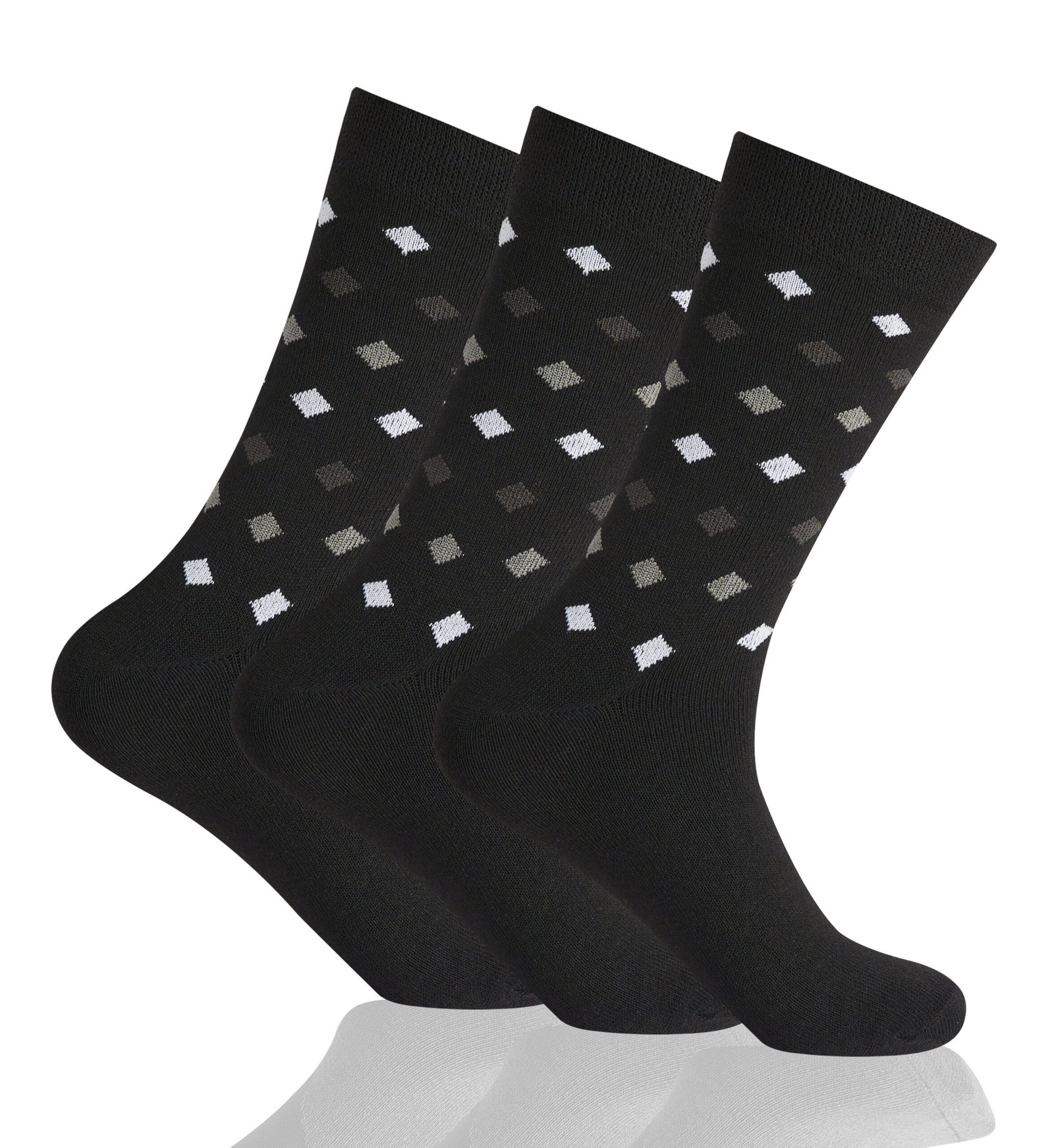 8 (2) 12 Pack Men’s Diamond Stripe Soft Socks - Black