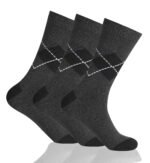 12 Pack Men’s Patterned Comfort Socks - Black/Grey