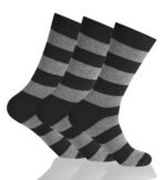 12 Pack Men's Striped Easy Grip Socks - Multi