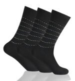 12 Pack Men’s Loose Fit Stripe Socks - Black