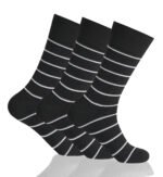12 Pack Men’s Dotted Stripe Soft Socks - Black/Grey
