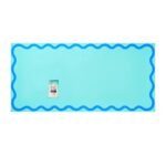 Premium Rounded Border Beach Towel - Aqua