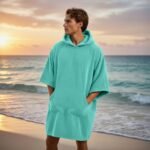 Luxury Soft Touch Beach Cover Poncho - Aqua
