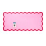 Premium Rounded Border Beach Towel - Baby Pink