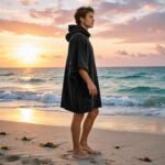 Luxury Soft Touch Beach Cover Poncho - Black