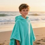 Luxury Kids Soft Touch Beach Poncho - Blue