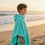 Luxury Kids Soft Touch Beach Poncho - Blue