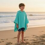 Luxury Kids Soft Touch Beach Poncho - Blue