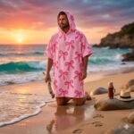 Luxury Patterned Beach Cover Poncho - Bows