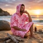 Luxury Patterned Beach Cover Poncho - Bows