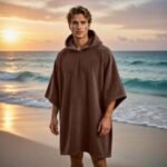 Luxury Soft Touch Beach Cover Poncho - Brown