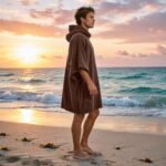Luxury Soft Touch Beach Cover Poncho - Brown