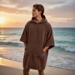 Luxury Soft Touch Beach Cover Poncho - Brown