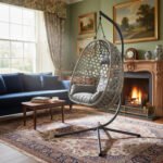 Premium Egg Hanging Chair with Stand - Grey - Image 6