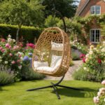 Premium Egg Hanging Chair with Stand - Natural - Image 3