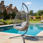 Premium Egg Hanging Chair with Stand - Grey - Image 4