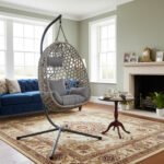 Premium Egg Hanging Chair with Stand - Grey - Image 5