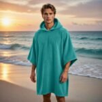 Luxury Soft Touch Beach Cover Poncho - Teal