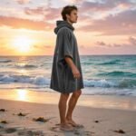 Luxury Soft Touch Beach Cover Poncho - Grey