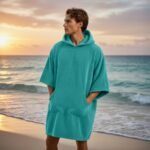 Luxury Soft Touch Beach Cover Poncho - Teal
