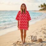 Luxury Patterned Beach Cover Poncho - Hearts