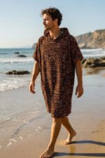 Luxury Patterned Beach Cover Poncho - Leopard