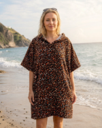 Luxury Patterned Beach Cover Poncho - Leopard