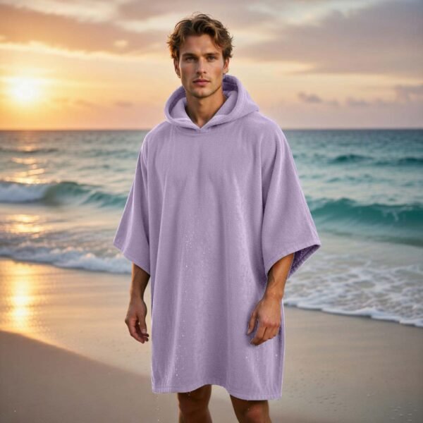 Luxury Soft Touch Beach Cover Poncho - Lilac