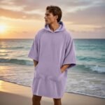 Luxury Soft Touch Beach Cover Poncho - Lilac