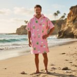 Luxury Patterned Beach Cover Poncho - Matcha