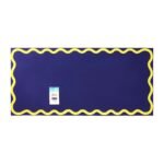 Premium Rounded Border Beach Towel - Navy