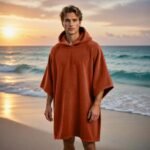 Luxury Soft Touch Beach Cover Poncho - Orange