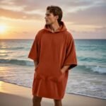 Luxury Soft Touch Beach Cover Poncho - Orange