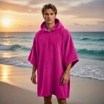 Luxury Soft Touch Beach Cover Poncho - Pink