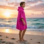 Luxury Soft Touch Beach Cover Poncho - Pink