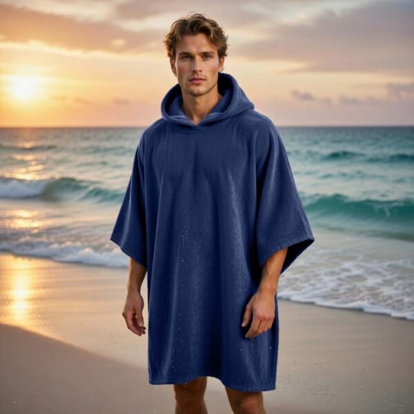 Luxury Soft Touch Beach Cover Poncho - Royal Blue