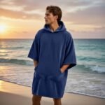 Luxury Soft Touch Beach Cover Poncho - Royal Blue