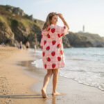 Luxury Patterned Beach Cover Poncho - Matcha