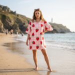 Luxury Patterned Beach Cover Poncho - Matcha