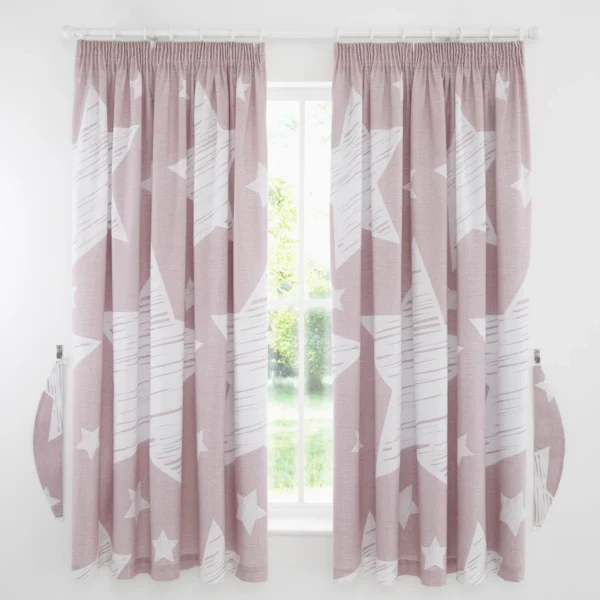 Luxury Kids Superstar Blackout Curtains - Blush Pink