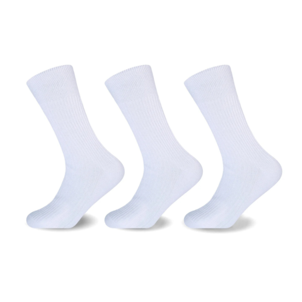 3 Pack Men’s Cotton Comfort Socks - White