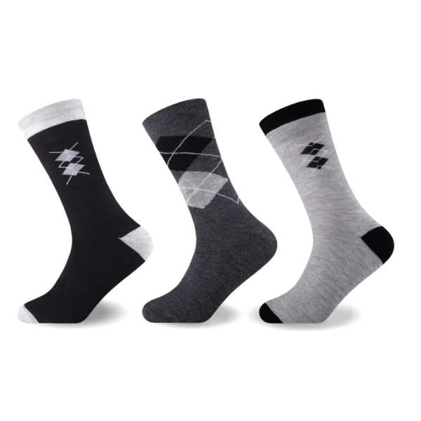 3 Pack Men’s Diamond Comfort Socks - Multi