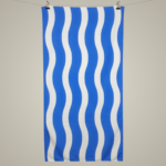 Elegant Curved Edge Beach Towel - Blue