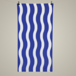 Elegant Curved Edge Beach Towel - Navy