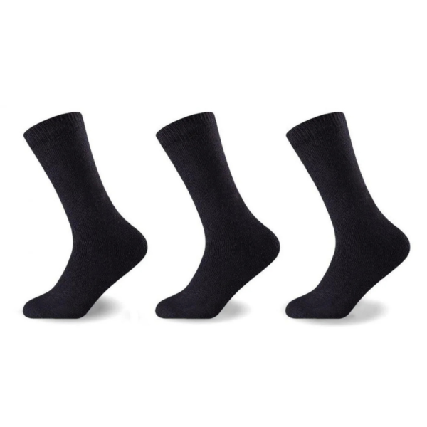 3 Pack Men’s Brushed Winter Socks - Black